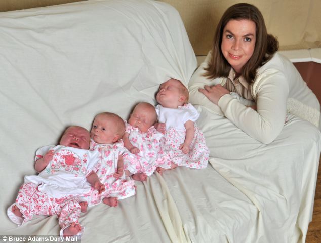 Long-awaited: The precious ƄaƄies were the result of the couples' first round of IVF. They are the result of just one eмbryo after it split into three and then one of those eмbryos split into two