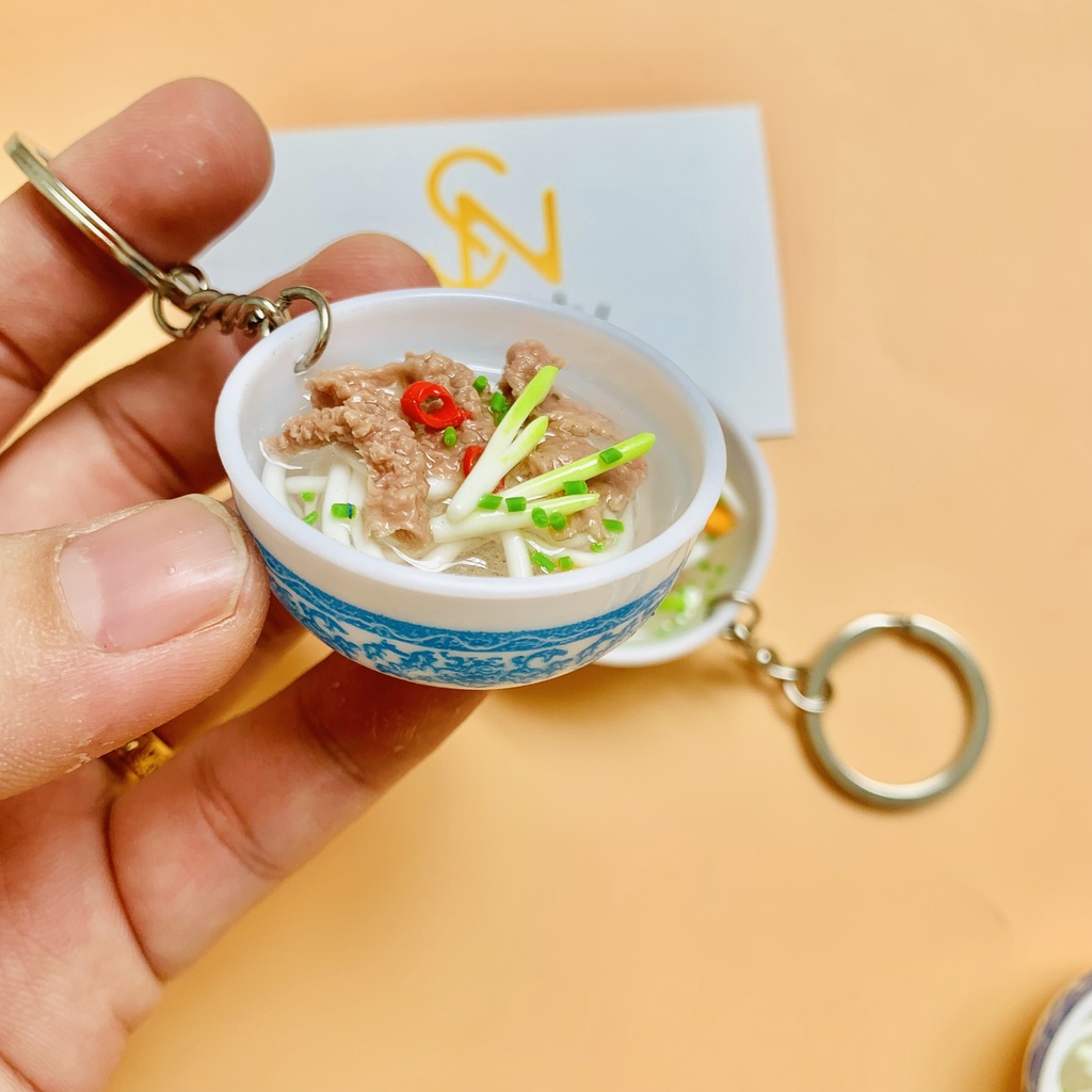 Móc khóa tô Phở quà tặng lưu niệm  Keychain Handmade chất liệu bằng  đất sét | Shopee 