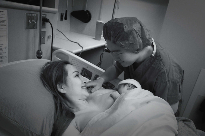 Chồng Diễm Hương thông báo vợ vừa sinh con trai. (Ảnh FBNV)