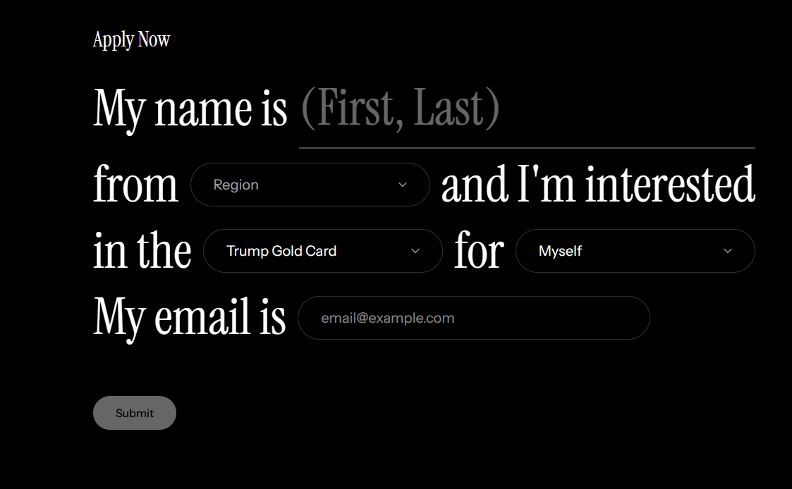 Các bước đăng ký xin Thẻ vàng Trump