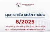 LỊCH CHIẾU KHÁN THÁNG 08.2025