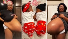 Strength Of A Woman: Mother Of New Set Of Twins Flaunts Giant Baby Bump After Babies Arrived A Month Before Due Date