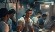 The Man Utd legends Cristiano Ronaldo and David Beckham showed off their cooking skills at Karama food street in Dubai
