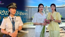 Nữ cơ trưởng đầu tiên của Việt Nam U40 không hề bị thời gian bào mòn, sắc vóc đời thực lấn át người nổi tiếng