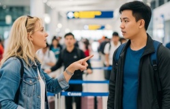 Nhóm người Việt bị la ó khi chen ngang xếp hàng ở sân bay nước ngoài