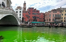 Venice điều tra vệt màu lạ trên kênh đào Grand