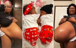 Strength Of A Woman: Mother Of New Set Of Twins Flaunts Giant Baby Bump After Babies Arrived A Month Before Due Date