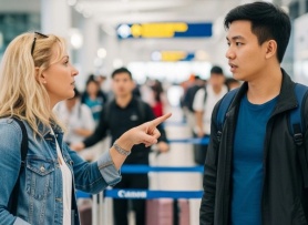 Nhóm người Việt bị la ó khi chen ngang xếp hàng ở sân bay nước ngoài