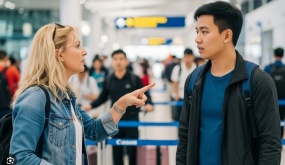 Nhóm người Việt bị la ó khi chen ngang xếp hàng ở sân bay nước ngoài