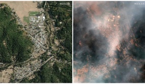 Ảnh chụp vệ tinh cho thấy sức phá huỷ của cháy rừng tại Oregon