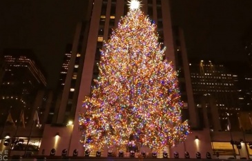 Thắp sáng cây thông Giáng sinh ở New York