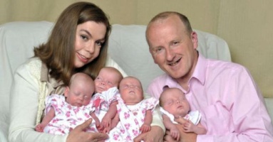 Cute Babies: Couple Welcome Quadruplets After Suffering Decades Of Childlessness