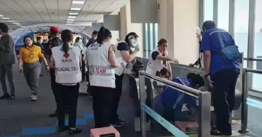 Thang cuốn cán chân du khách ở sân bay Thái Lan