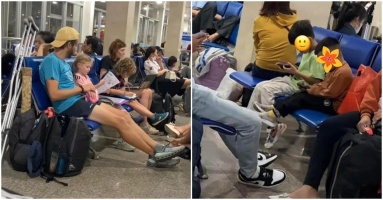 Khung cảnh trái ngược giữa trẻ em Việt Nam và nước ngoài ở sân bay Tân Sơn Nhất gây tranh cãi