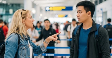 Nhóm người Việt bị la ó khi chen ngang xếp hàng ở sân bay nước ngoài