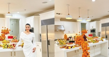 Phạm Hương khoe bàn tiệc Lễ Tạ ơn rực rỡ trong biệt thự 1000m² tại Mỹ, nàng Hậu hé lộ cuộc sống giàu có, viên mãn ở trời Tây Phạm Hương khoe bàn tiệc Lễ Tạ ơn rực rỡ trong biệt thự 1000m² tại Mỹ, nàng Hậu hé lộ cuộc sống giàu có, viên mãn ở trời Tây