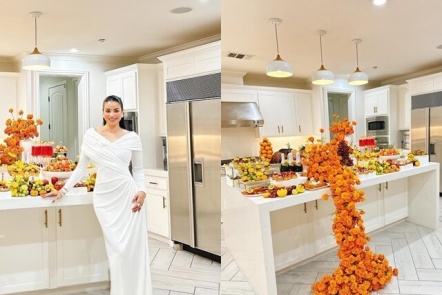 Phạm Hương khoe bàn tiệc Lễ Tạ ơn rực rỡ trong biệt thự 1000m² tại Mỹ, nàng Hậu hé lộ cuộc sống giàu có, viên mãn ở trời Tây